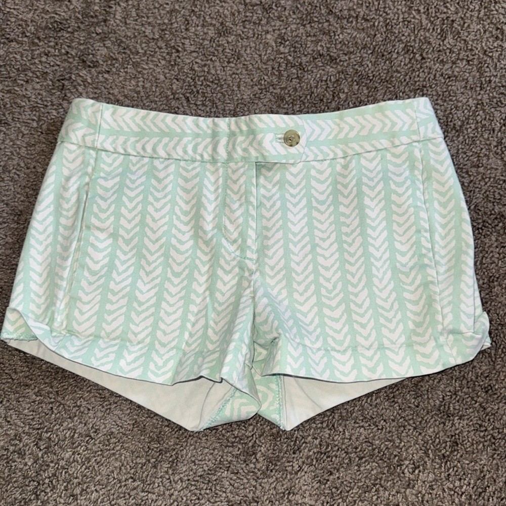 J. Crew Women's Mint Green Patterned Shorts